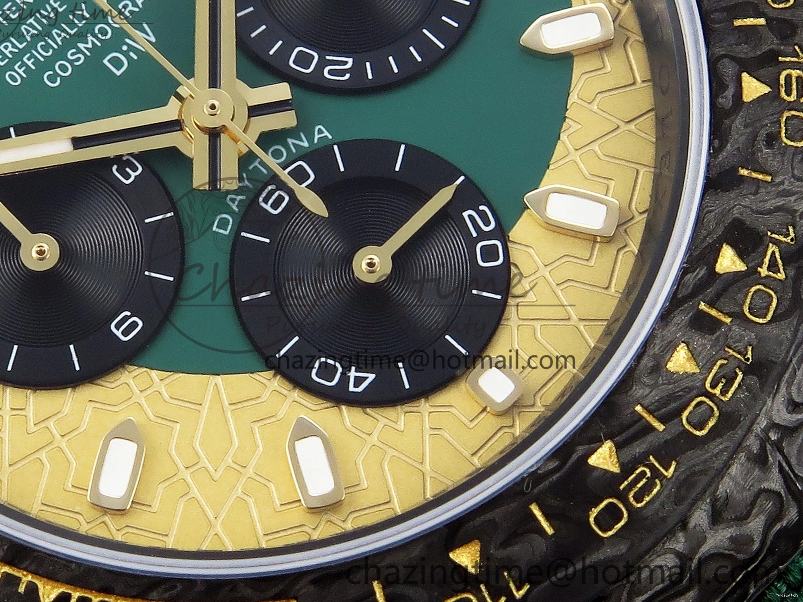 Nylon A7750 on YG DIW Dial Carbon Green Case Green Edition Daytona and Bezel Strap DIWF 0428